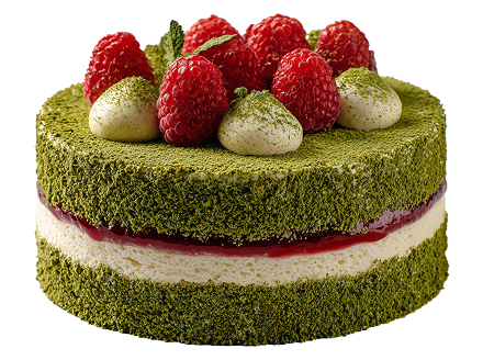 RASPBERRY MATCHA CAKE